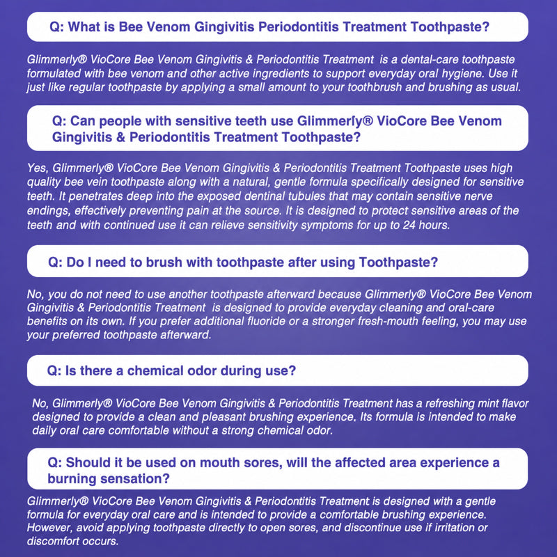 Glimmerly®🦷 VioCore Bee Venom Gingivitis & Periodontitis Treatment Toothpaste❄️