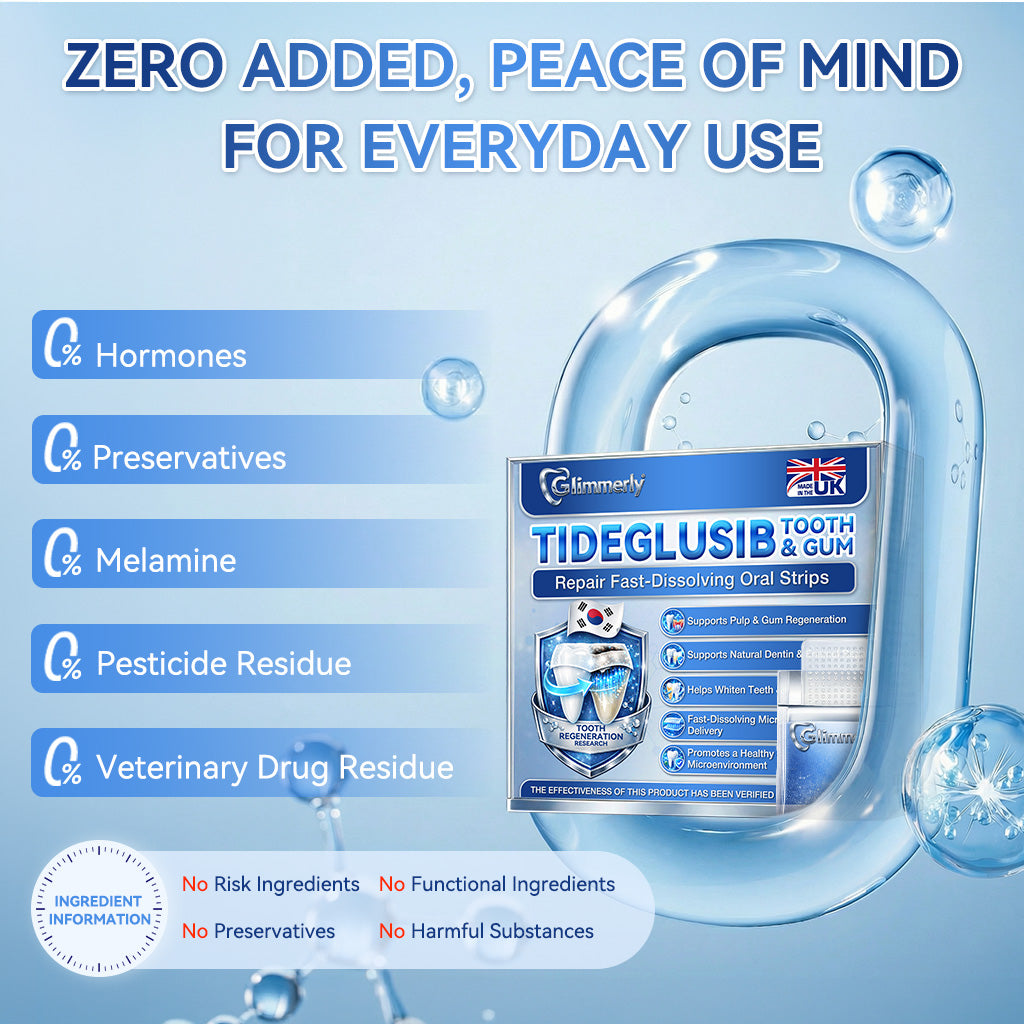 Glimmerly® 🦷 Tideglusib Fast‑Dissolving Tooth & Gum Repair Oral Strips 🔊 (Supports tooth repair and helps relieve gum discomfort and other common oral concerns)